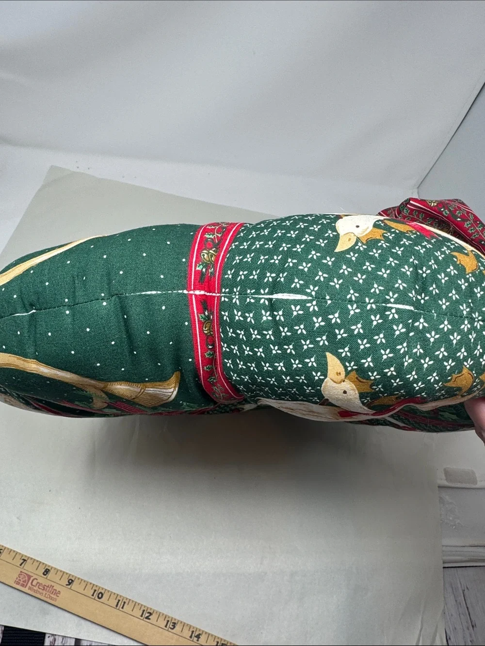HANDMADE GOOSE CHRISTMAS WREATH FABRIC HOLIDAY NEEDS REPAIR VINTAGE COTTAGECORE